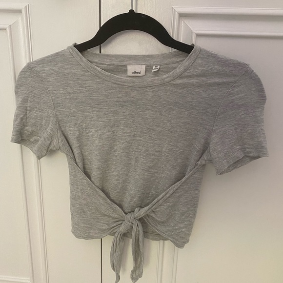 Wilfred Heather Grey Tie T shirt cropped - Picture 2 of 2
